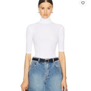 Norma Kamali Slim Fit Short Sleeve Turtleneck